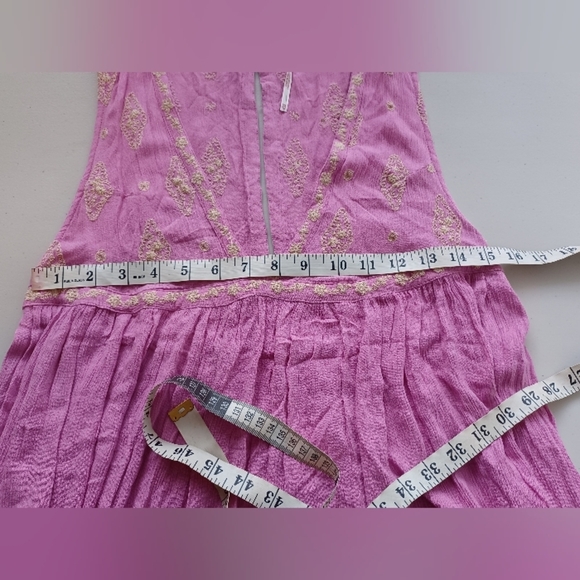 Free People Boho Diamond Embroidered Sleeveless Fairycore Tunic Top - Picture 9 of 13